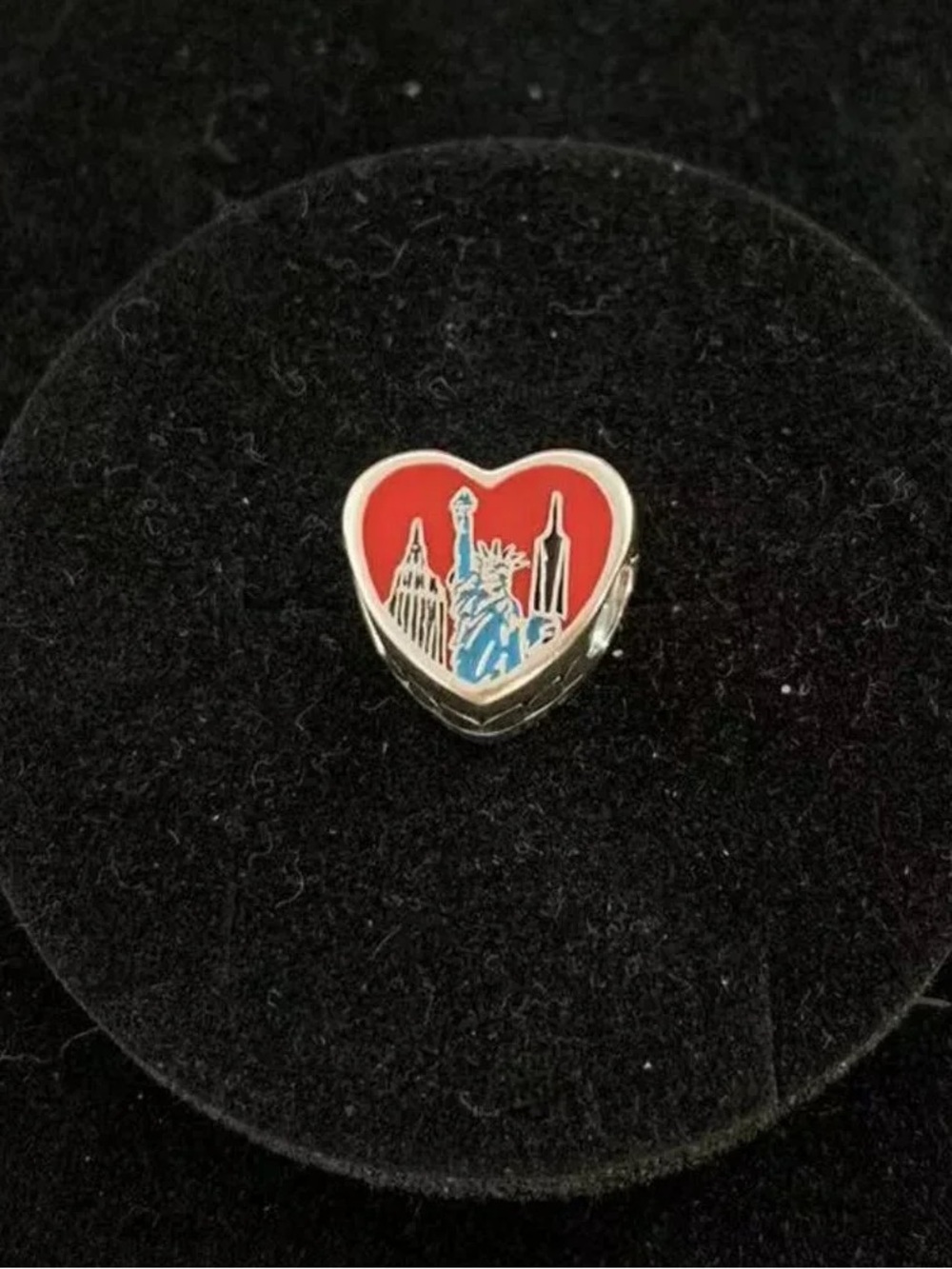 Pandora Heart Skyline Charm - Red & Blue